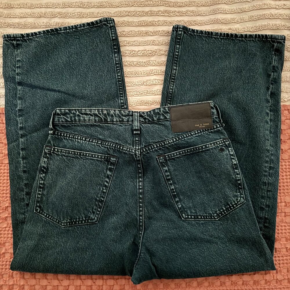 NWOT Rag and Bone Deep Blue High Rise Wide Leg Button Fly Jeans / never worn - Picture 3 of 8
